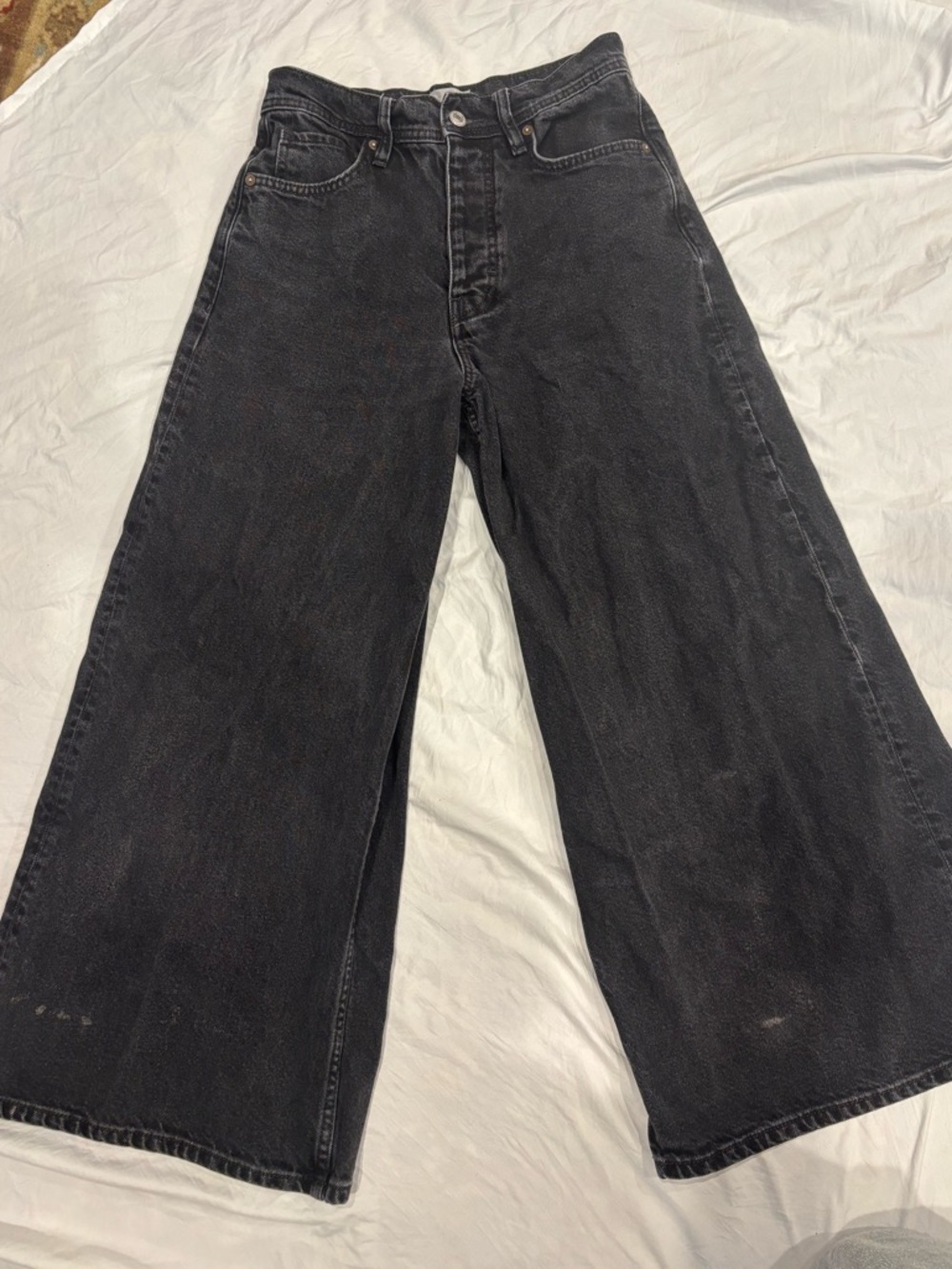 Free People Black Wide Leg Jeans